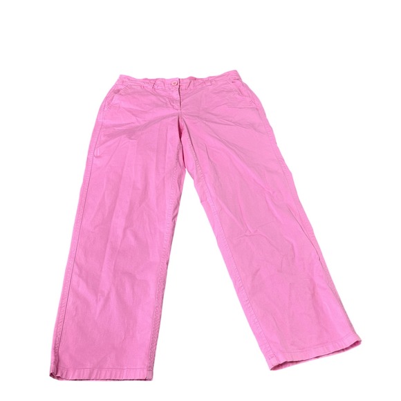 Crown & Ivy Charlotte Pink Women's 8 Cotton Blend Straight Leg Casual Pants - Picture 1 of 4